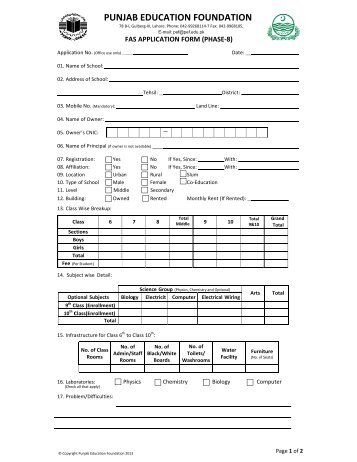 www pef edu pk application form