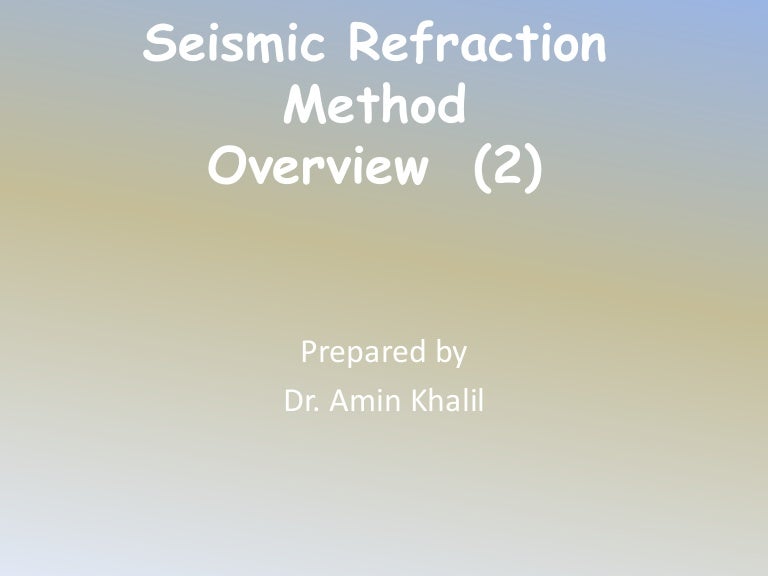 application of seismic refraction method