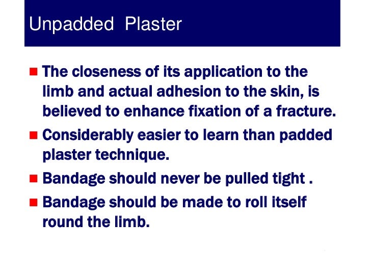 plaster of paris application technique