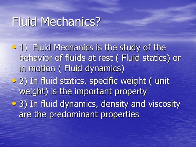 fluid mechanics applications in engineering