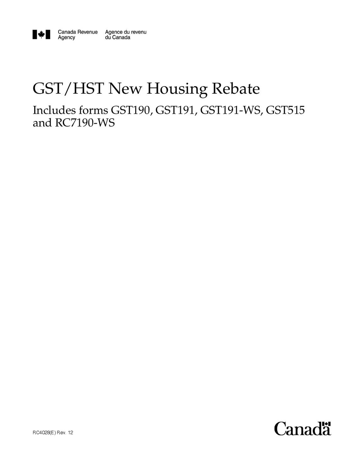 gst hst new housing rebate application for owner built houses