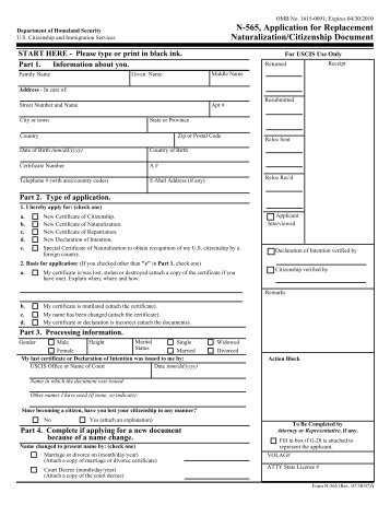 form n 565 application for replacement