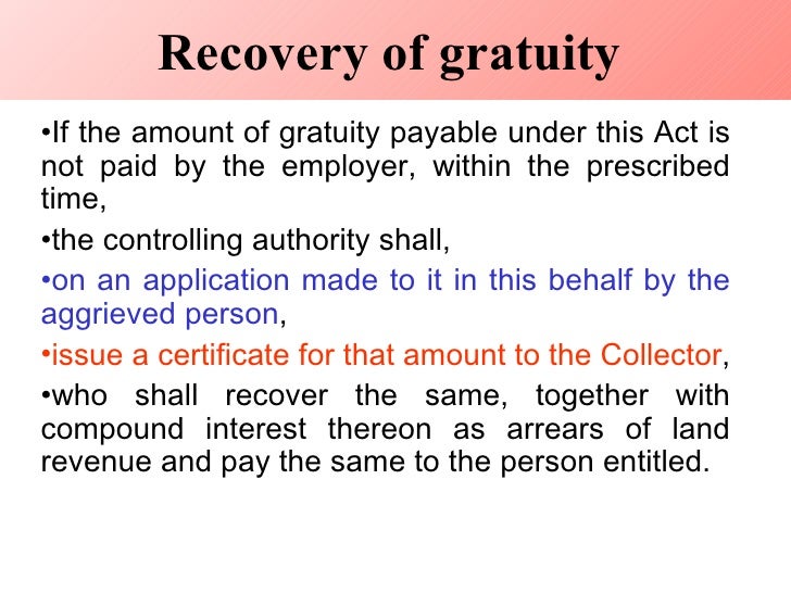 application for gratuity by an employee