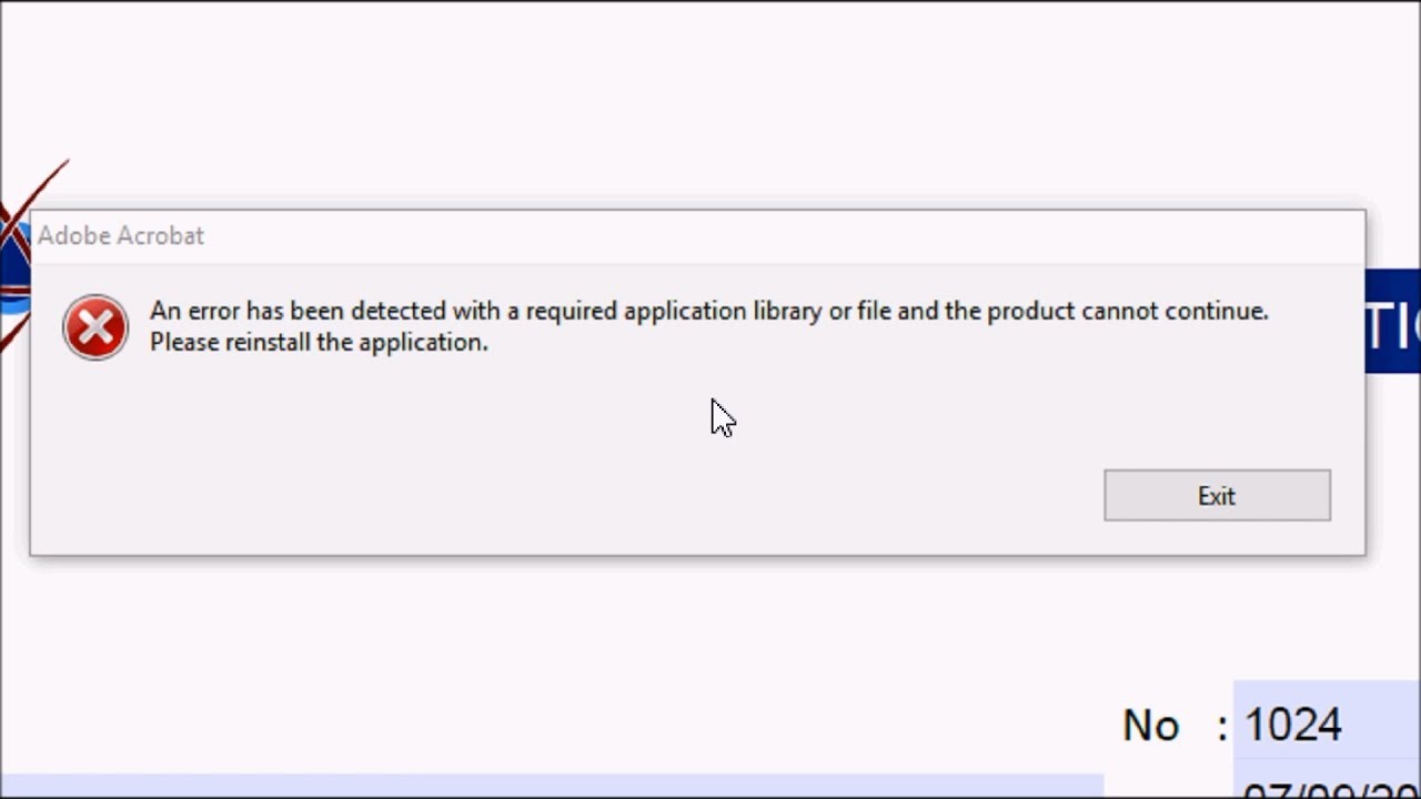 application initialization error adobe reader dc