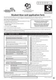 student blue card application form