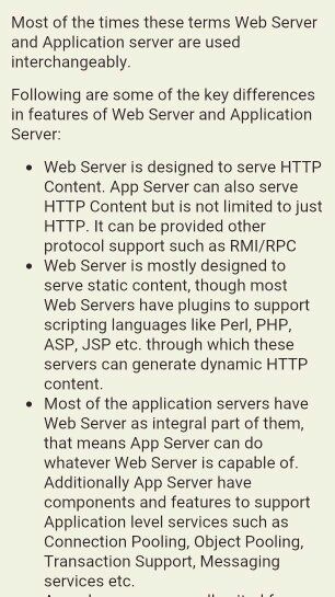 difference between webserver and application server ppt